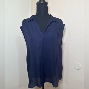 Joie Navy Blue Silk sleeveless top 100% silk
